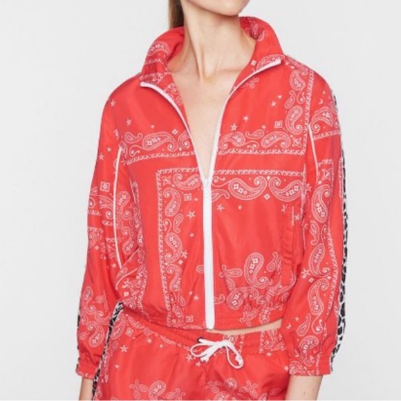 NWT Limited Edition Pam and Gela Paisley Leopard Striped Track Jacket
